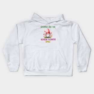 Gnomes Are The Reason Flowers Smile Kids Hoodie